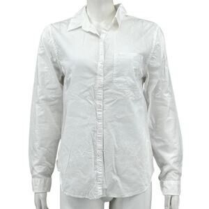Faherty Top Womens Small White Button‎ Up Minimalist Preppy Capsule Clean Girl
